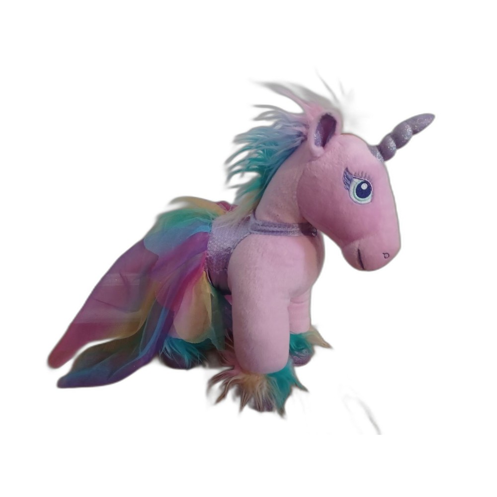 Build A Bear BAB Fairy Friends Pink Pastel Rainbow Unicorn Plush